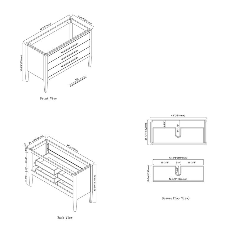 Dowell 48" Single Bathroom Vanity Base Only & Reviews Wayfair
